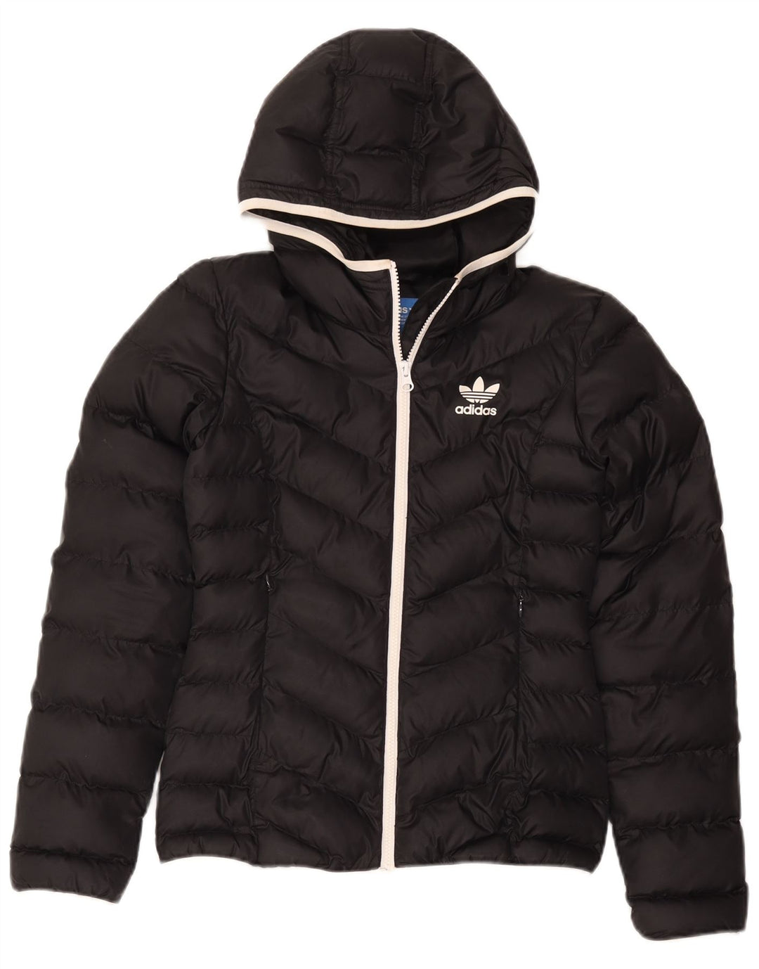 Damska wyściełana kurtka z kapturem Adidas UK 6 XS Czarny poliester