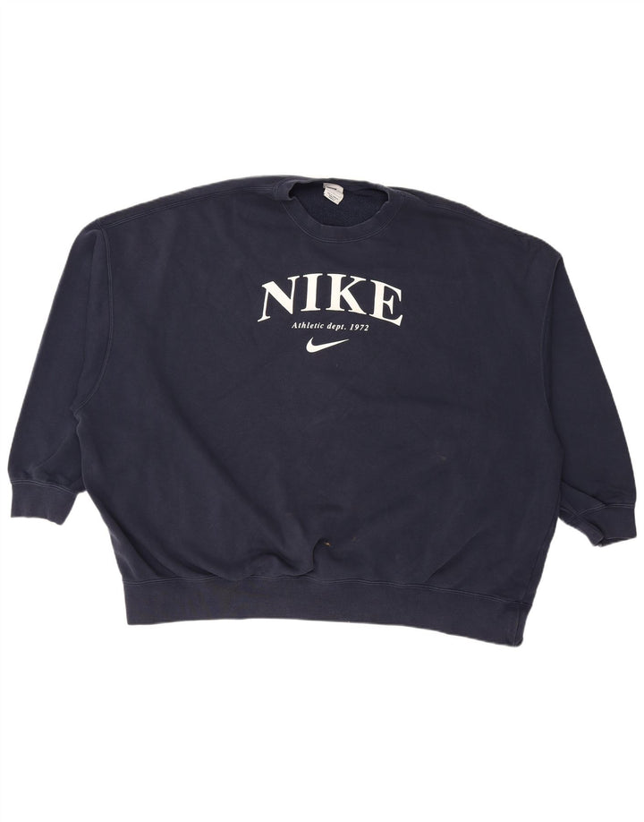 Damski sweter oversize z grafiką NIKE UK 16, duży, granatowy