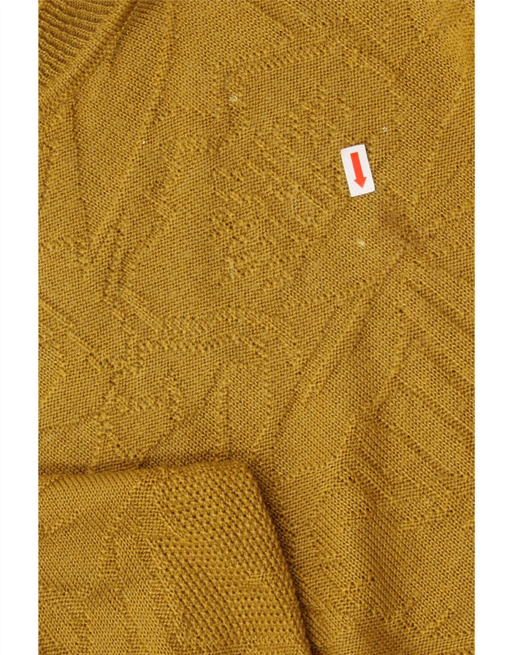 Sweter damski VINTAGE z okrągłym dekoltem UK 14, średni żółty