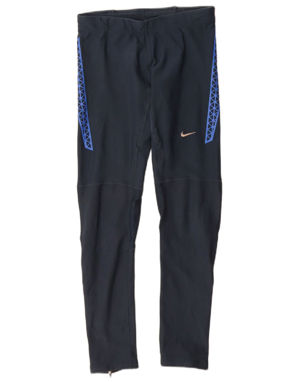 Damskie legginsy Nike Dri Fit UK 8, małe, granatowe, geometryczne, z poliestru