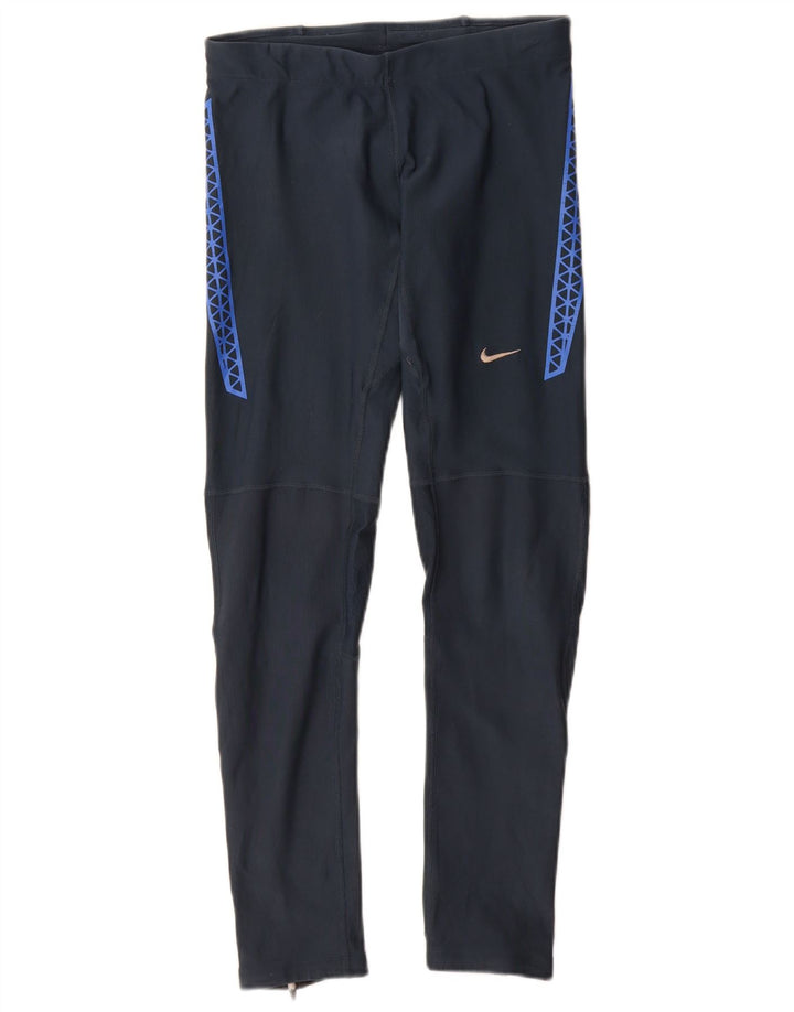 Damskie legginsy Nike Dri Fit UK 8, małe, granatowe, geometryczne, z poliestru