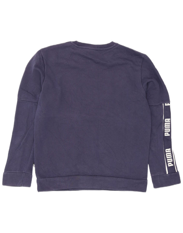 Męska bluza z grafiką Puma, mała, granatowa, bawełniana