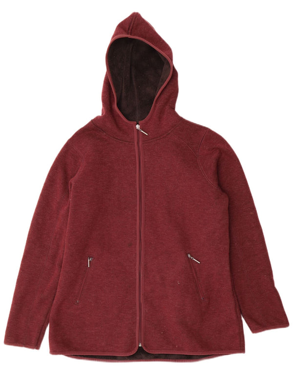 Marks & Spencer Damski sweter z kapturem i zamkiem, UK 16, duży, bordowy poliester