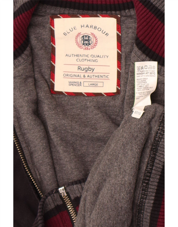 Marks & Spencer Męski sweter do rugby, duży, czarny, bawełniany