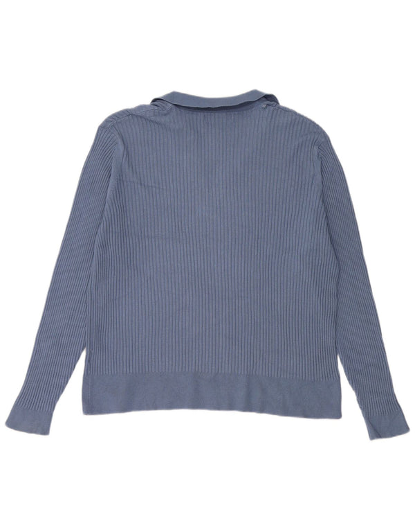 Damski sweter polo Marks & Spencer UK 24 4XL Niebieska wiskoza