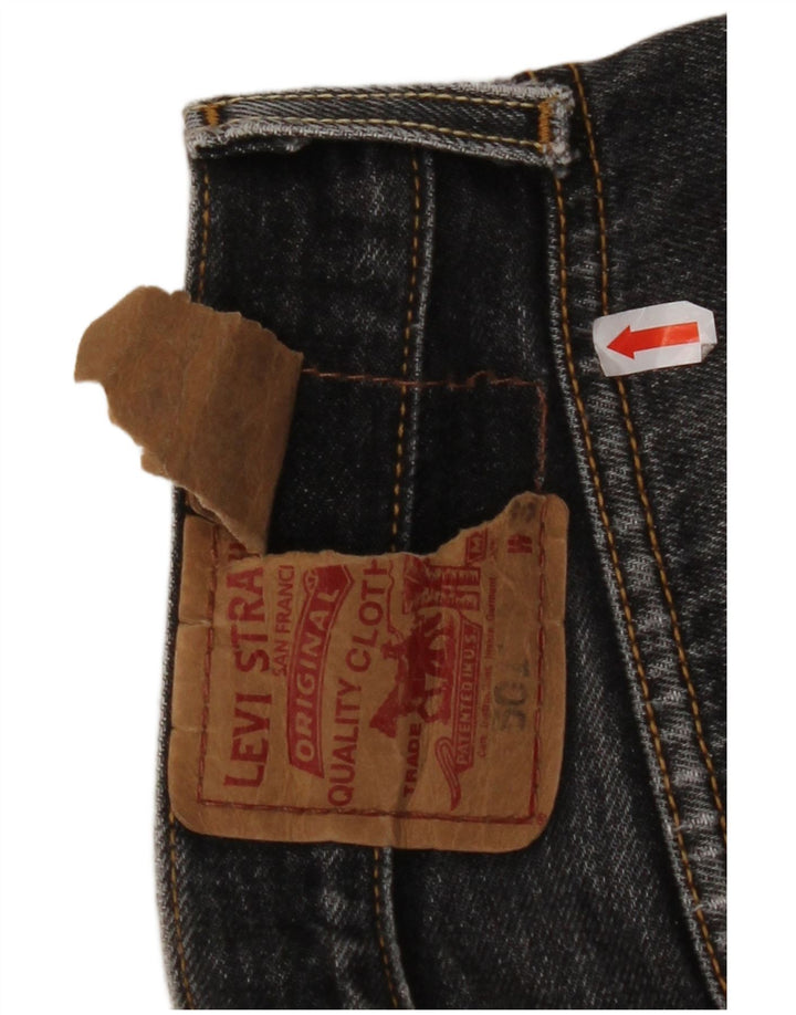 LEVI'S Mens 501 Straight Jeans W32 L32 Black Cotton