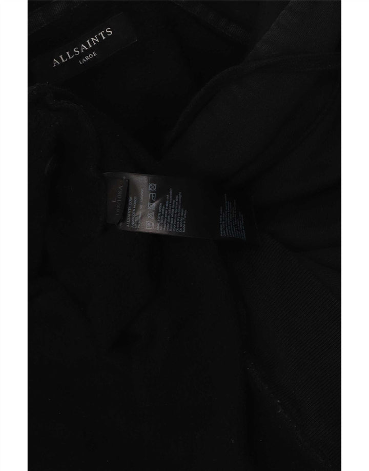 Męski sweter z kapturem All Saints, duży, czarny, bawełniany
