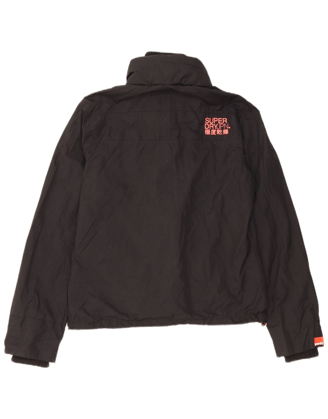 Damska kurtka wiatrówka Superdry The Windcheater UK 16, duża, czarna nylonowa