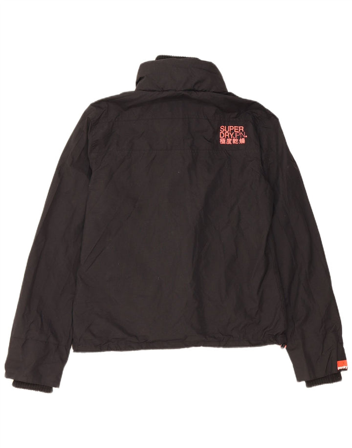 Damska kurtka wiatrówka Superdry The Windcheater UK 16, duża, czarna nylonowa