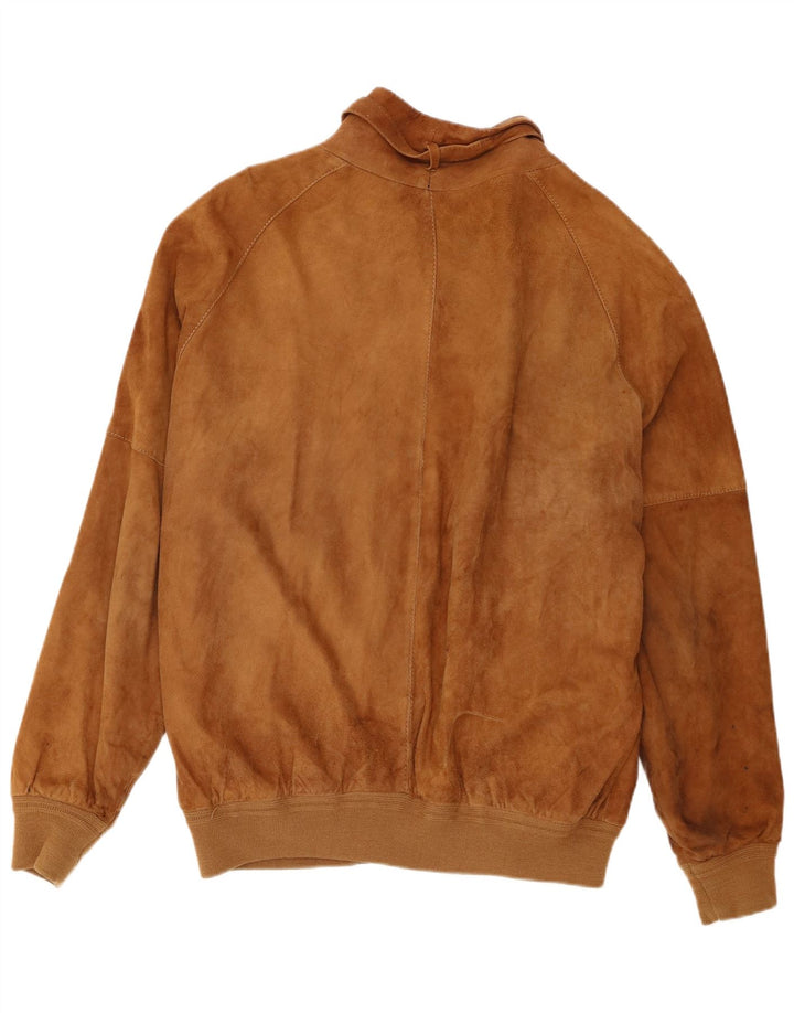 Vintage męska zamszowa kurtka bomber UK 42 XL brązowa skóra