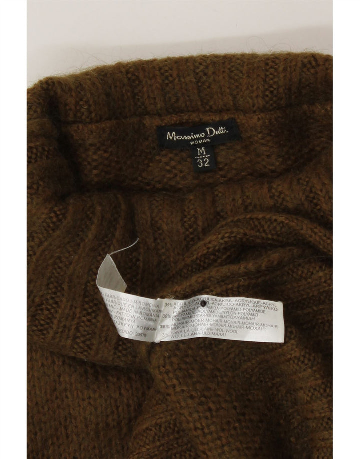 Sweter damski Massimo Dutti z wywijanym dekoltem UK 12, średni khaki, akryl