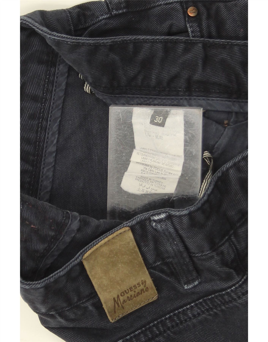 Jeansy Guess Męskie Slim W30 L33 Granatowe Bawełniane
