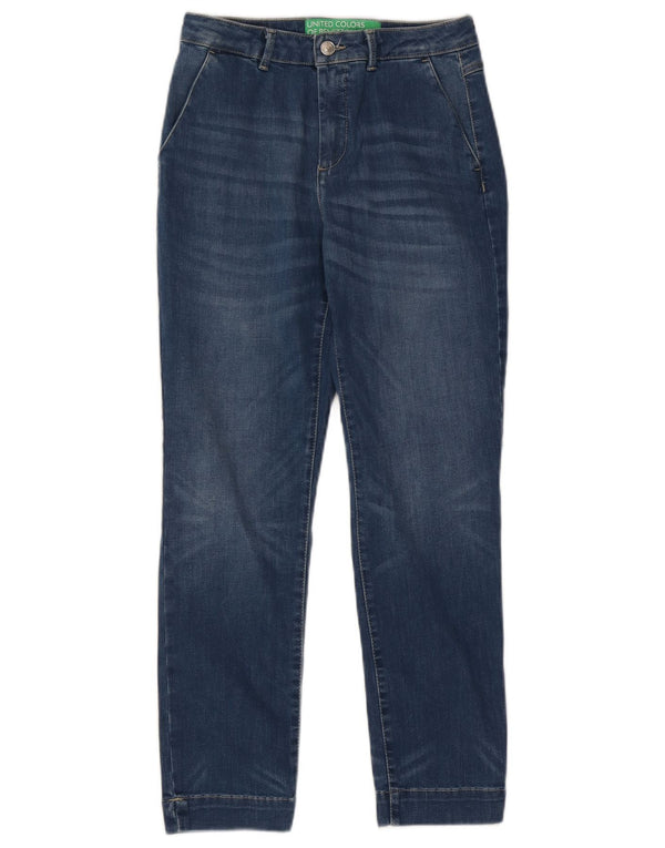 Jeansy damskie Benetton UK 8 Small W26 L27 Niebieskie bawełniane