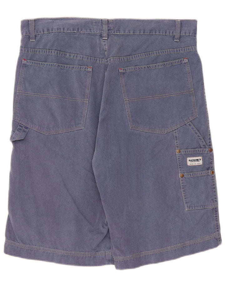 Męskie spodenki cargo w stylu vintage W34, duże, granatowe