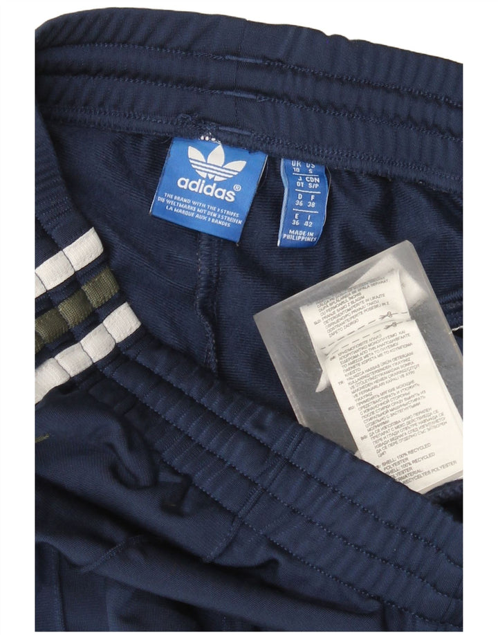 Damskie spodnie dresowe Adidas UK 10, małe, granatowe, poliestrowe