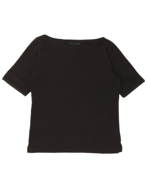 T-shirt damski Ralph Lauren Top UK 14, duży, czarny, bawełniany