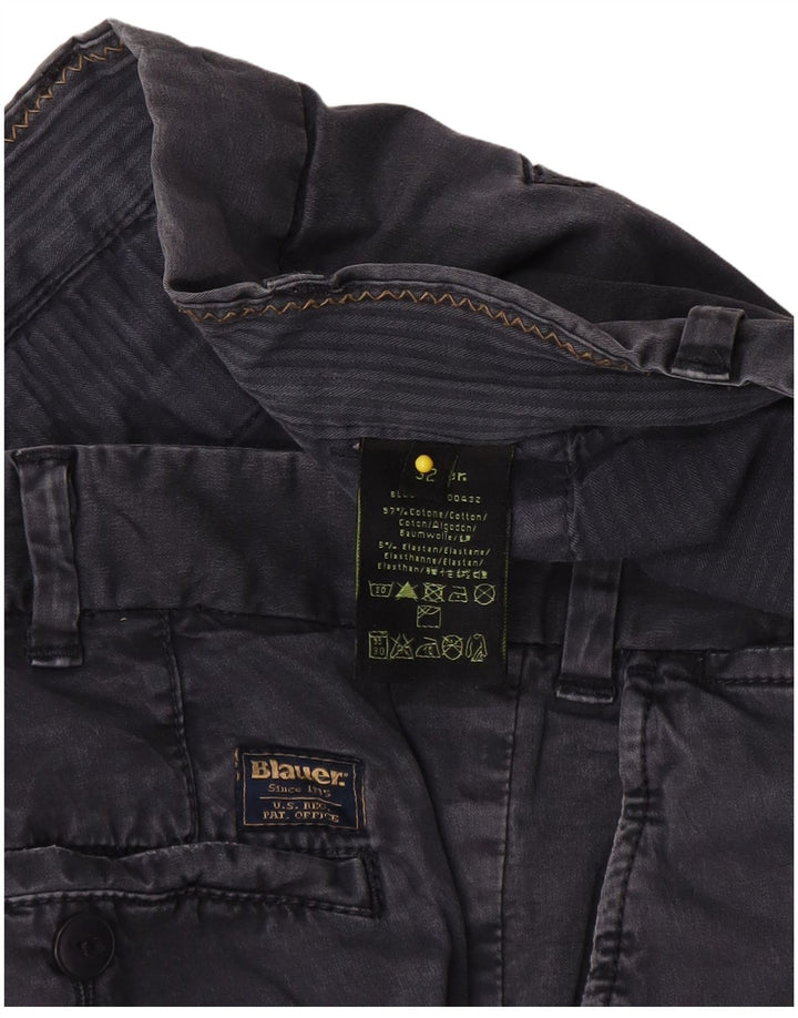 Blauer Mens Slim Chino Trousers W32 L33 Navy Blue Cotton