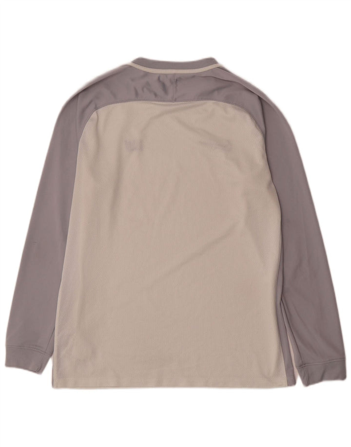 Męska koszulka Nike Dri Fit z grafiką, długim rękawem, dużym białym poliestrem w blokach kolorów