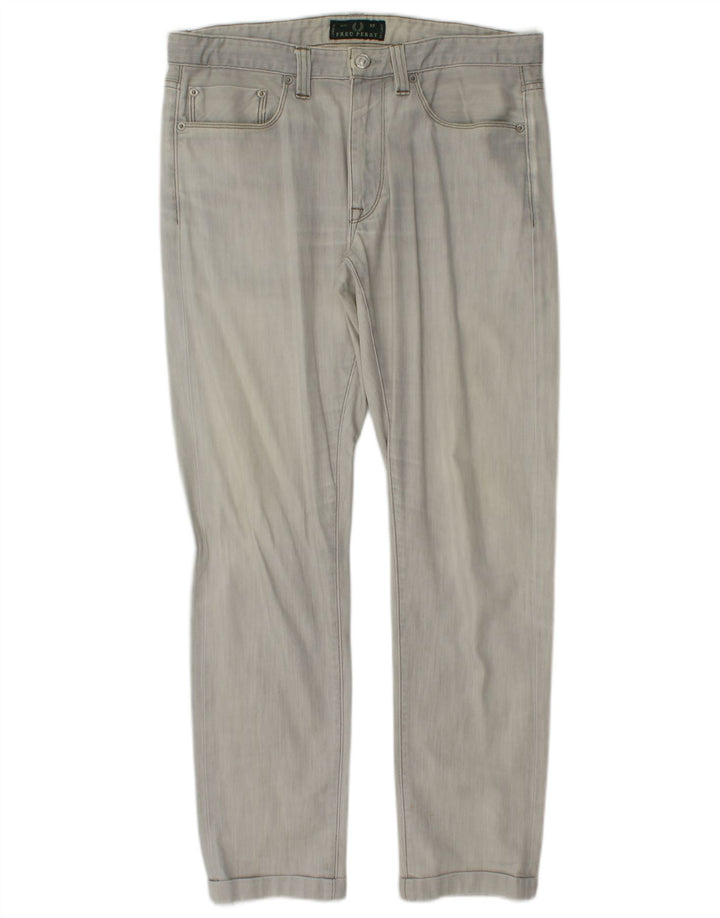 Męskie jeansy slim fit FRED PERRY W33 L29 Szara bawełna