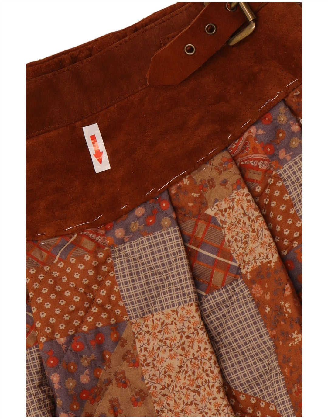 Damska rozkloszowana spódnica Sportmax UK 12 Medium W24 Brązowy patchworkowy poliester