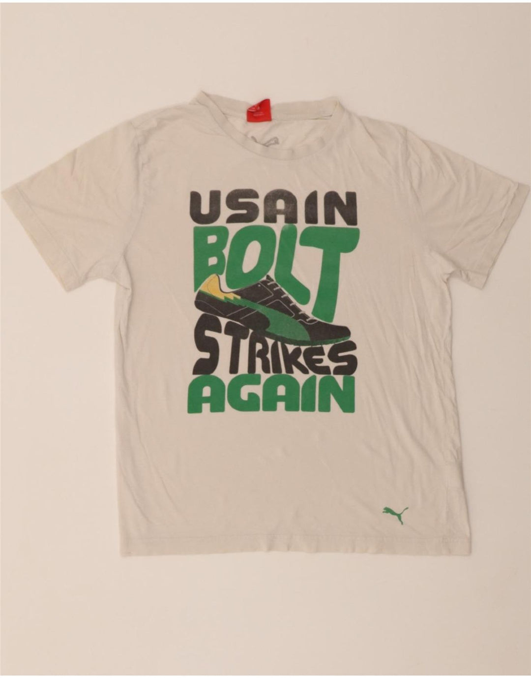 PUMA Mens Graphic T-Shirt Top Medium White Cotton Vintage Puma and Second-Hand Puma from Messina Hembry 