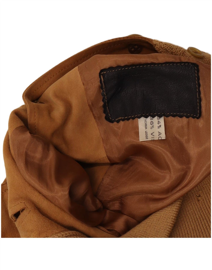 Vintage męska zamszowa kurtka bomber UK 36 mała brązowa skóra