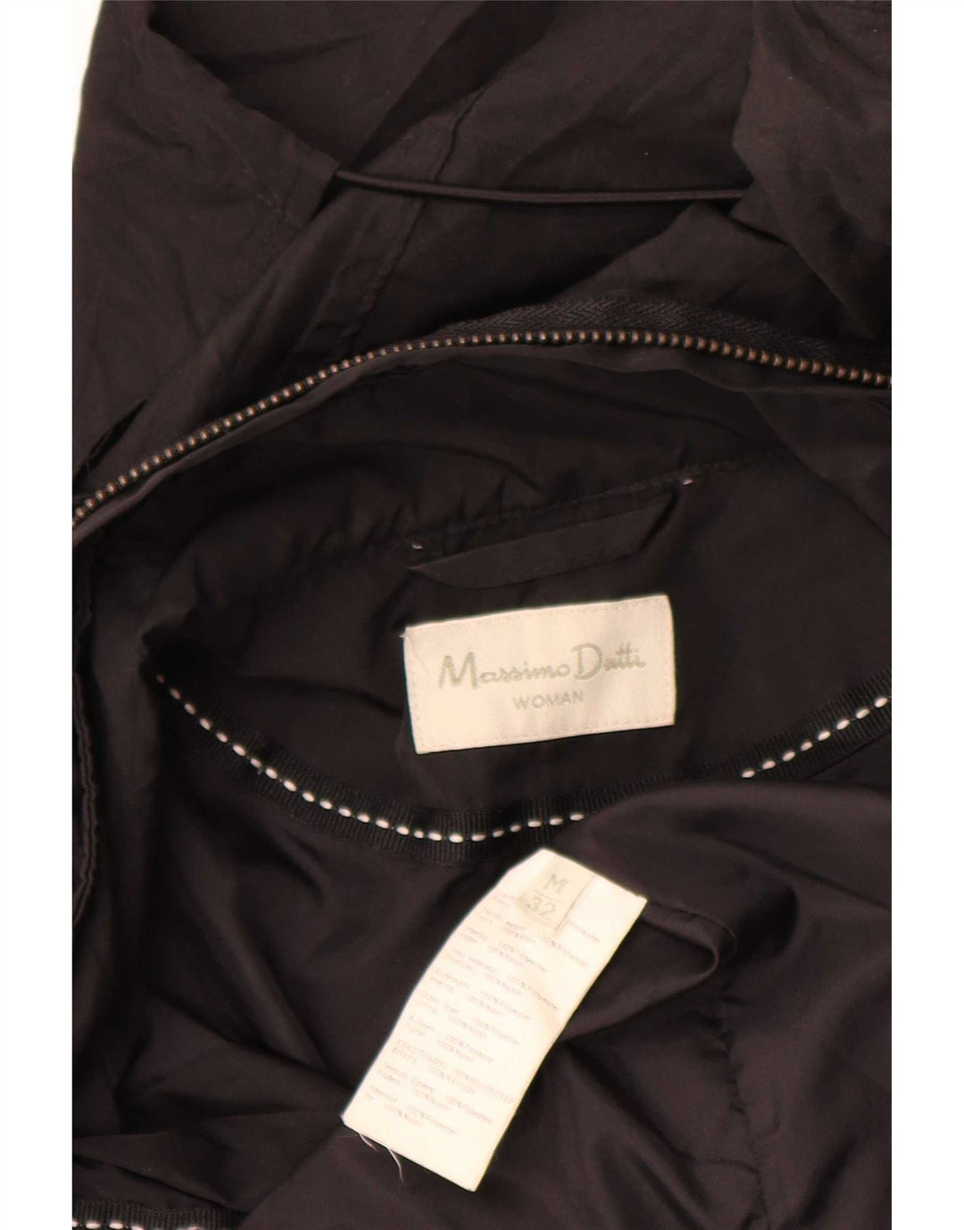 Damska kurtka parka z kapturem Massimo Dutti UK 14, średnia czarna