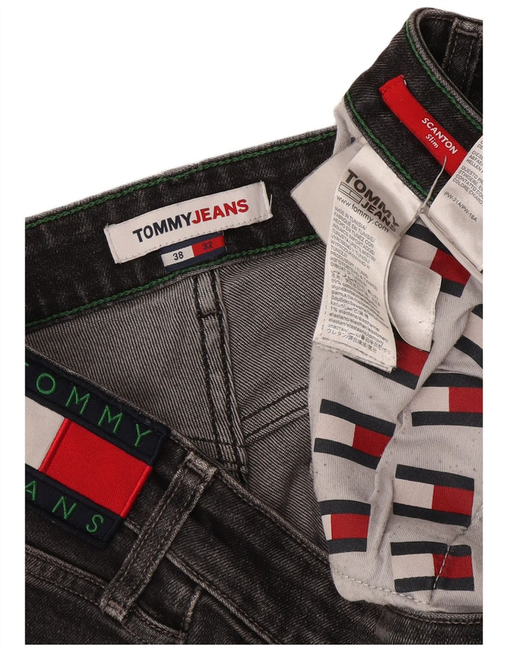 Męskie jeansy slim fit Tommy Hilfiger W38 L32 Szara bawełna