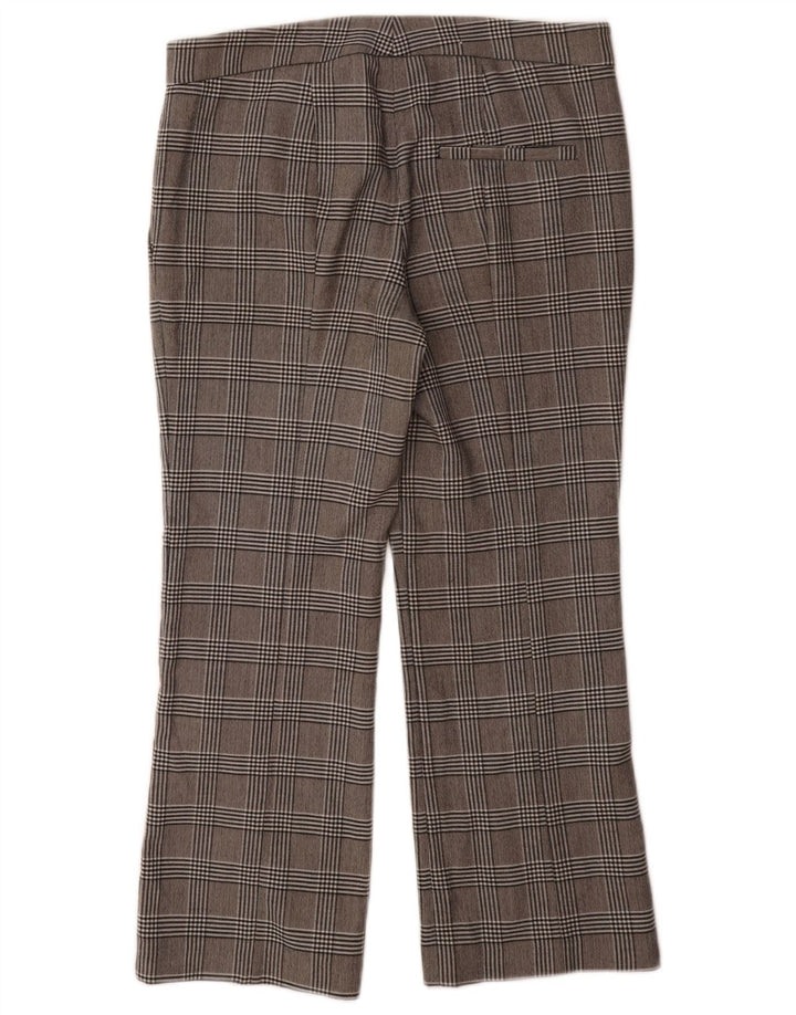 Damskie proste spodnie garniturowe Zara EU 38 Small W32 L26 Szara krata poliester