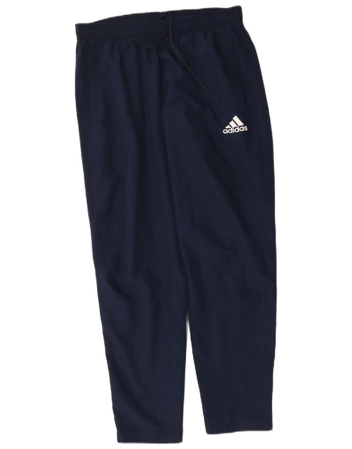 Męskie spodnie dresowe Adidas z grafiką, duże, granatowe, z poliestru