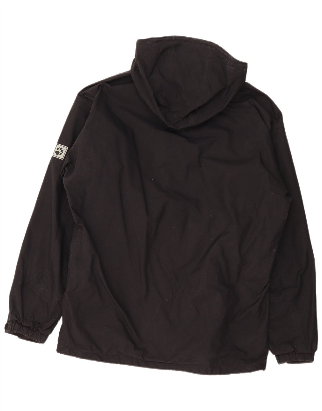 Męska kurtka przeciwdeszczowa Jack Wolfskin z kapturem UK 36/38 Średni czarny poliamid