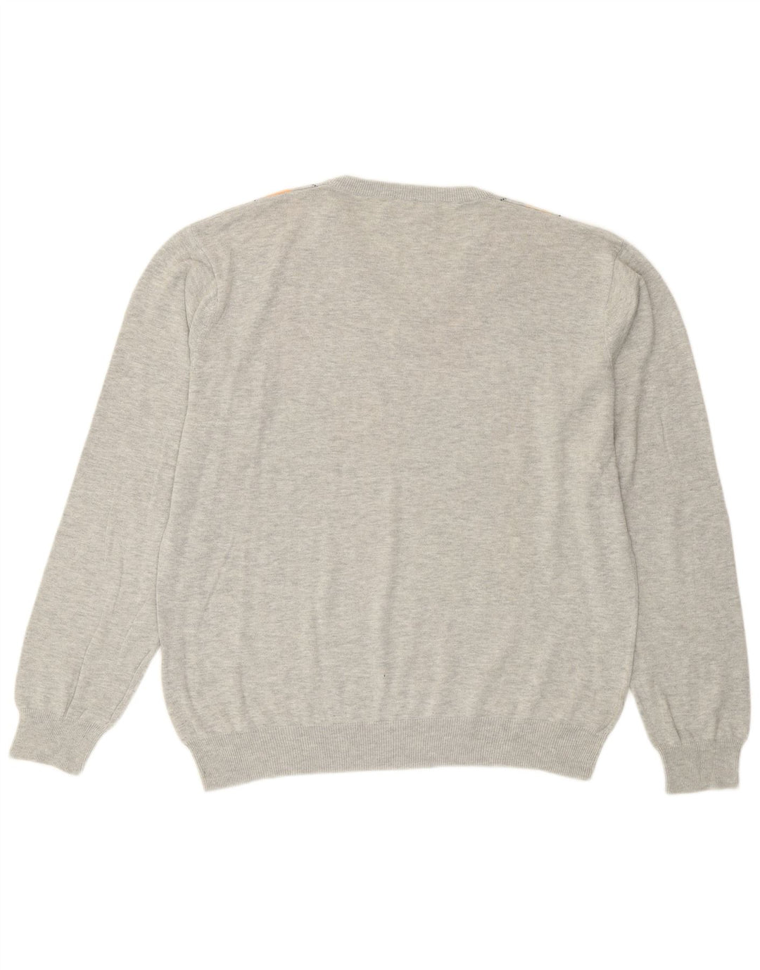 Męski sweter Gant z dekoltem w kształcie litery V, XL, szary, argyle/diamentowa bawełna