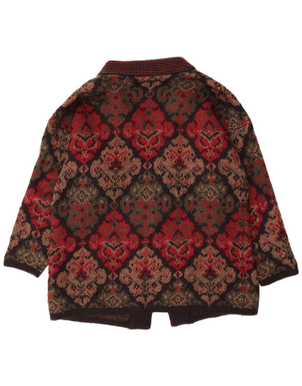 Damski sweter oversize EASTEX UK 16, duży, czerwony Fair Isle, akryl