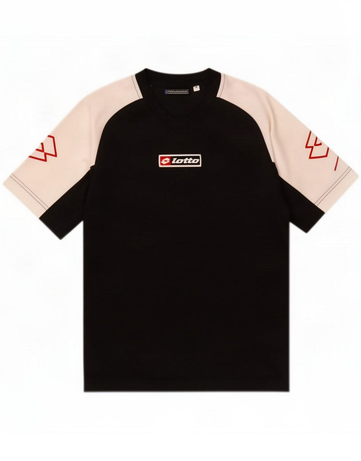 Lotto Męska koszulka z grafiką Top Medium Black Colorblock Poliester