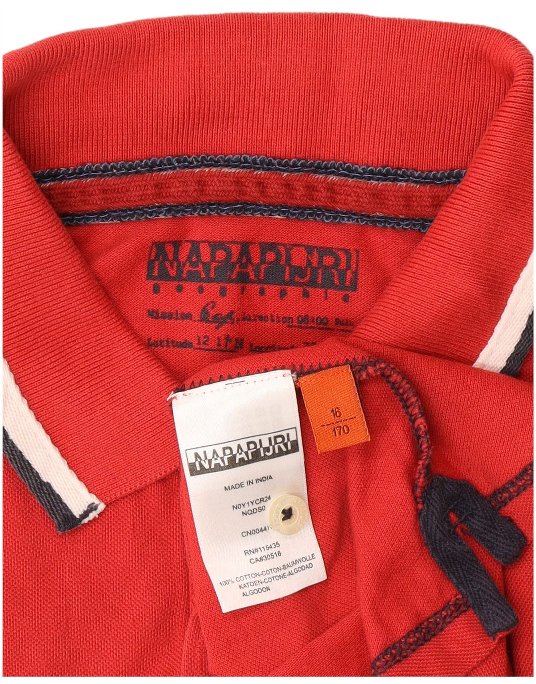 Chłopięca koszulka polo Napapijri 15-16 lat, czerwona, bawełniana