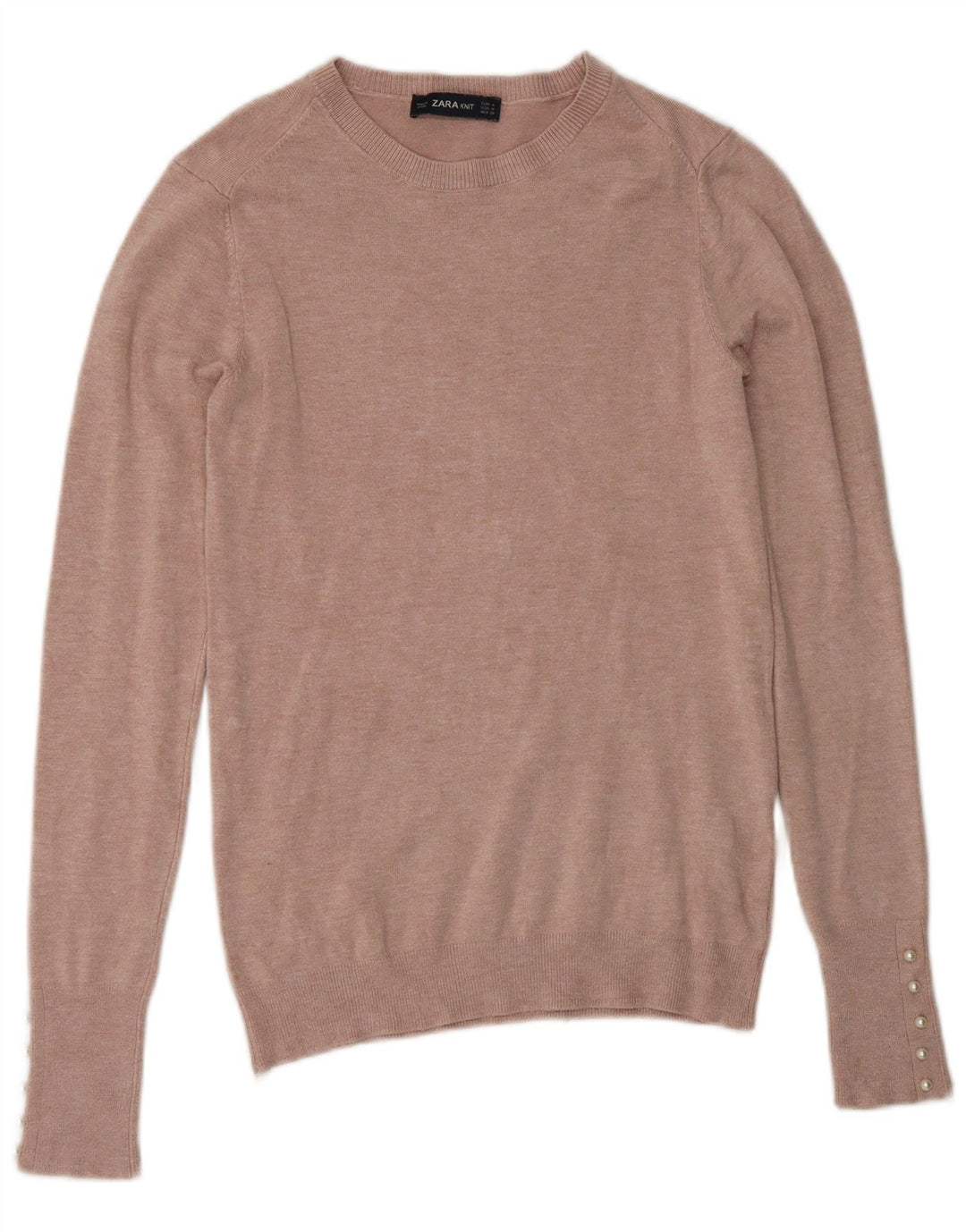 Sweter damski Zara z dekoltem w łódkę UK 12 Średni różowy wiskoza