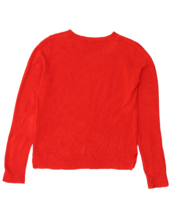 Marks & Spencer Damski sweter z dekoltem w łódkę UK 10 Mały Czerwony Akryl