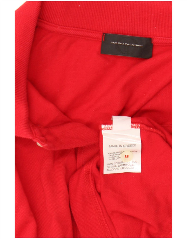 Męska koszulka polo Sergio Tacchini IT 56 2XL czerwona bawełniana