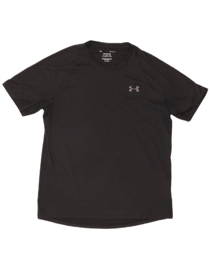Under Armour Męski T-shirt Top, średni czarny poliester
