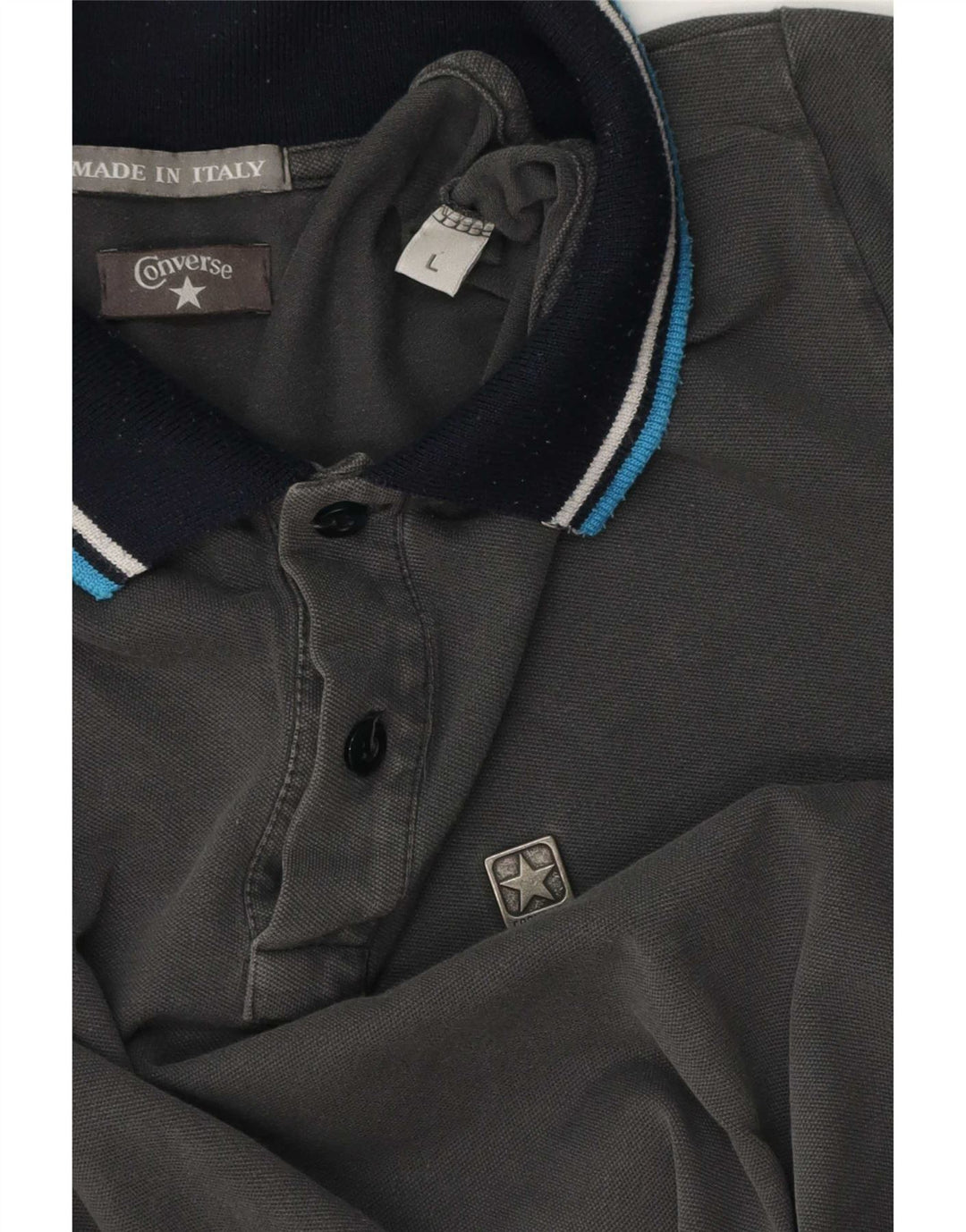 Męska koszulka polo Converse, duża, szara, klasyczna