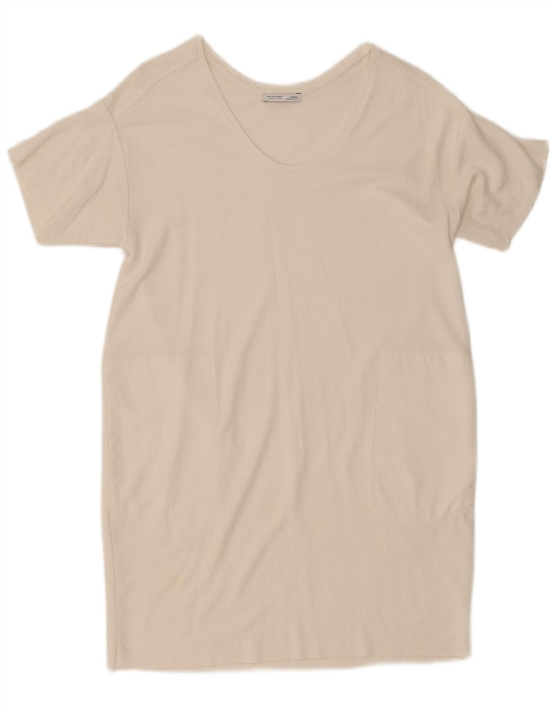 Damska sukienka t-shirtowa oversize Zara UK 10, mała, biała