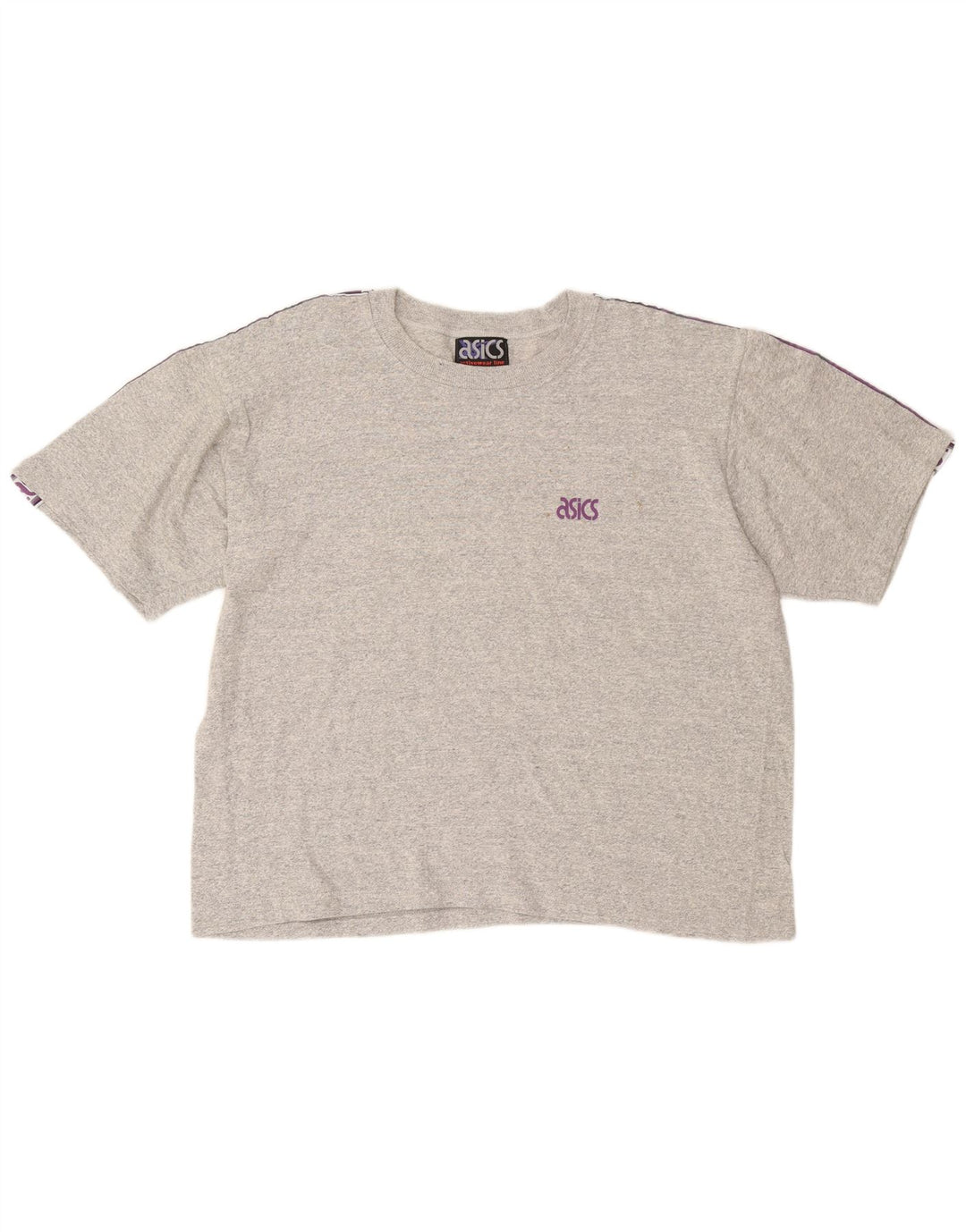 Damska koszulka oversize z grafiką ASICS Top UK 16, duża, szara, nakrapiana bawełna