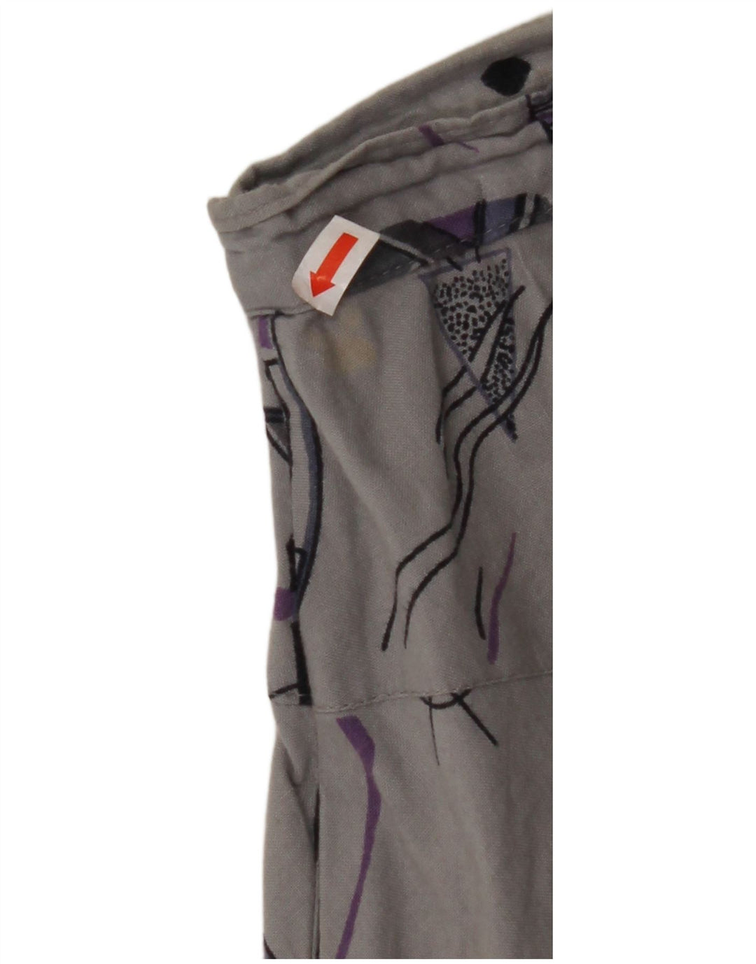 Damska spódnica w kształcie litery A z wysokim stanem VINTAGE W32, duża, szara, geometryczna