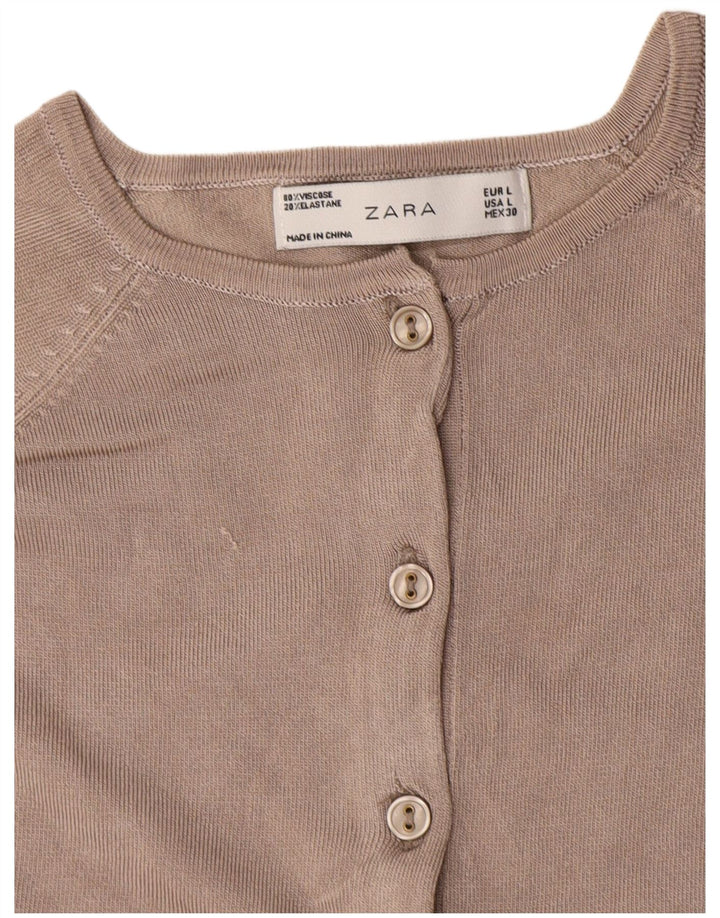 Sweter damski Zara Cardigan UK 14 Large, szara wiskoza