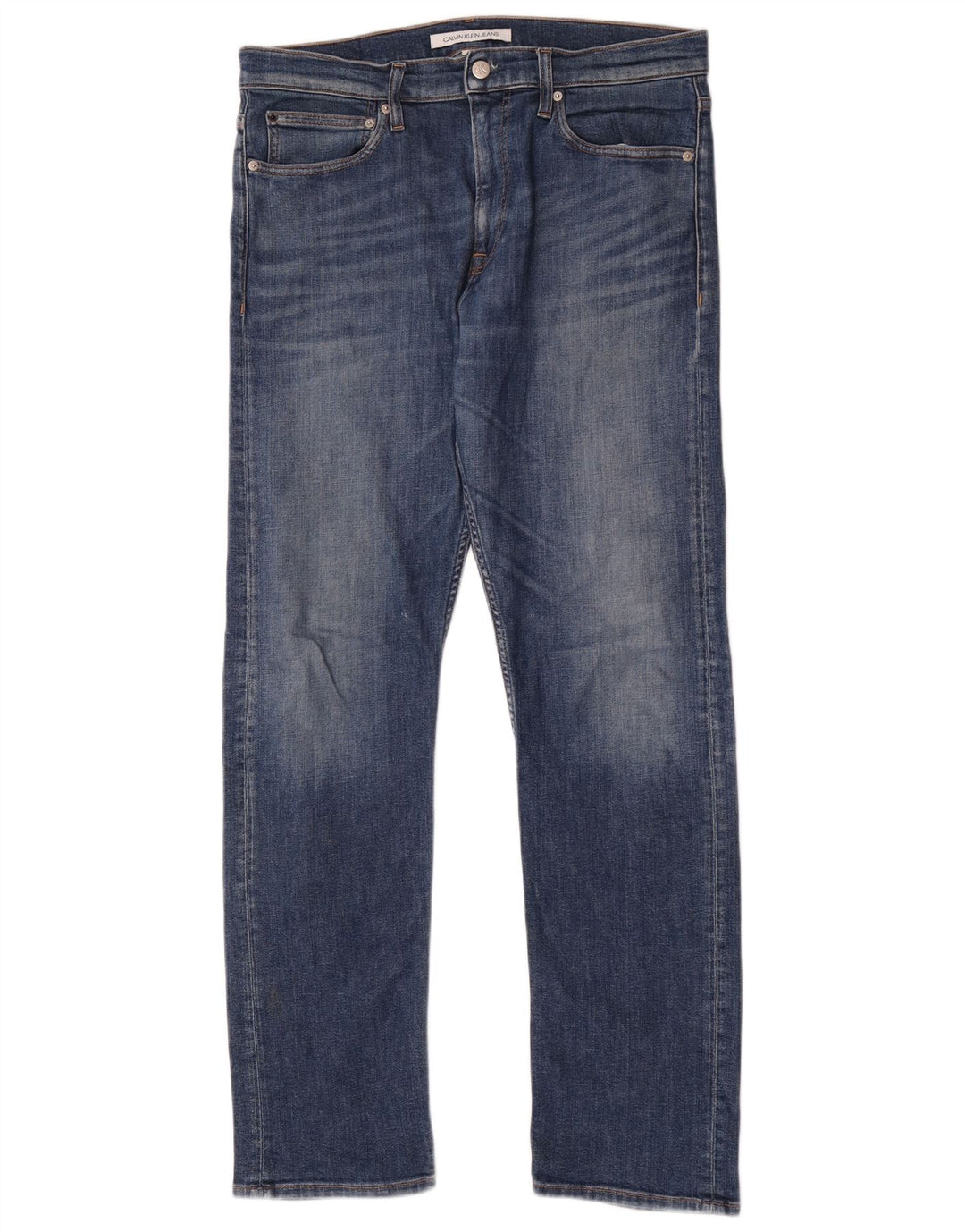 Męskie proste dżinsy Calvin Klein W34 L32 niebieskie