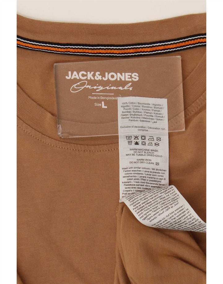 T-shirt męski Jack & Jones, duży, brązowy, bawełniany