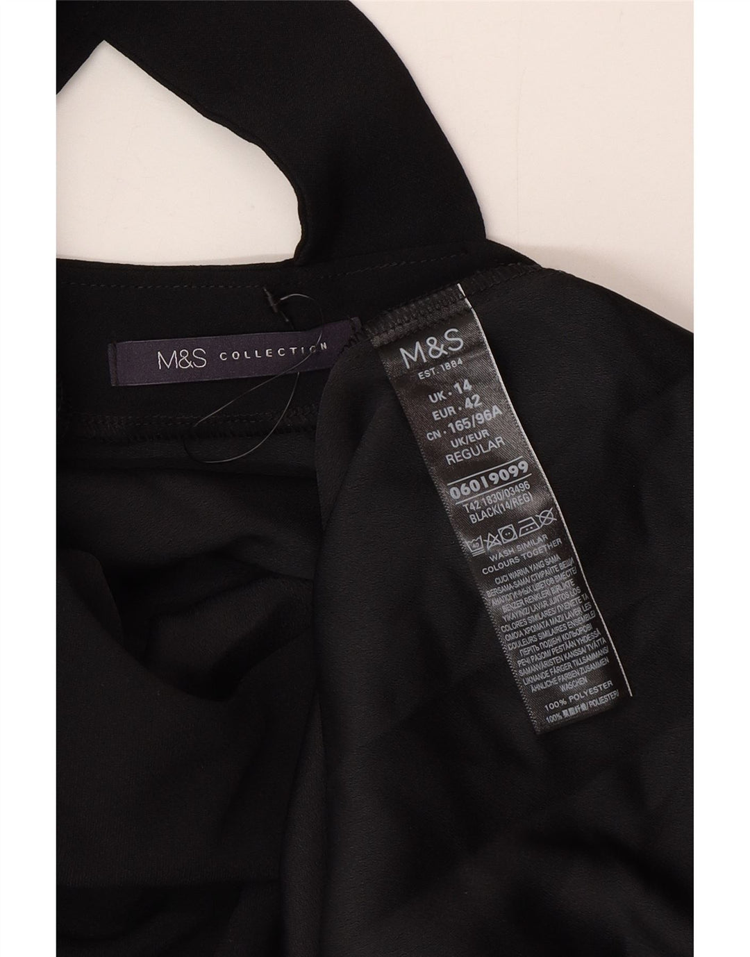 Marks & Spencer Damska sukienka namiotowa z rękawem 3/4, UK 14, duży, czarny poliester