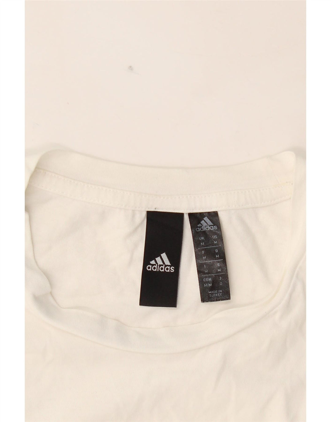 ADIDAS Mens T-Shirt Top Medium White Cotton Vintage Adidas and Second-Hand Adidas from Messina Hembry 