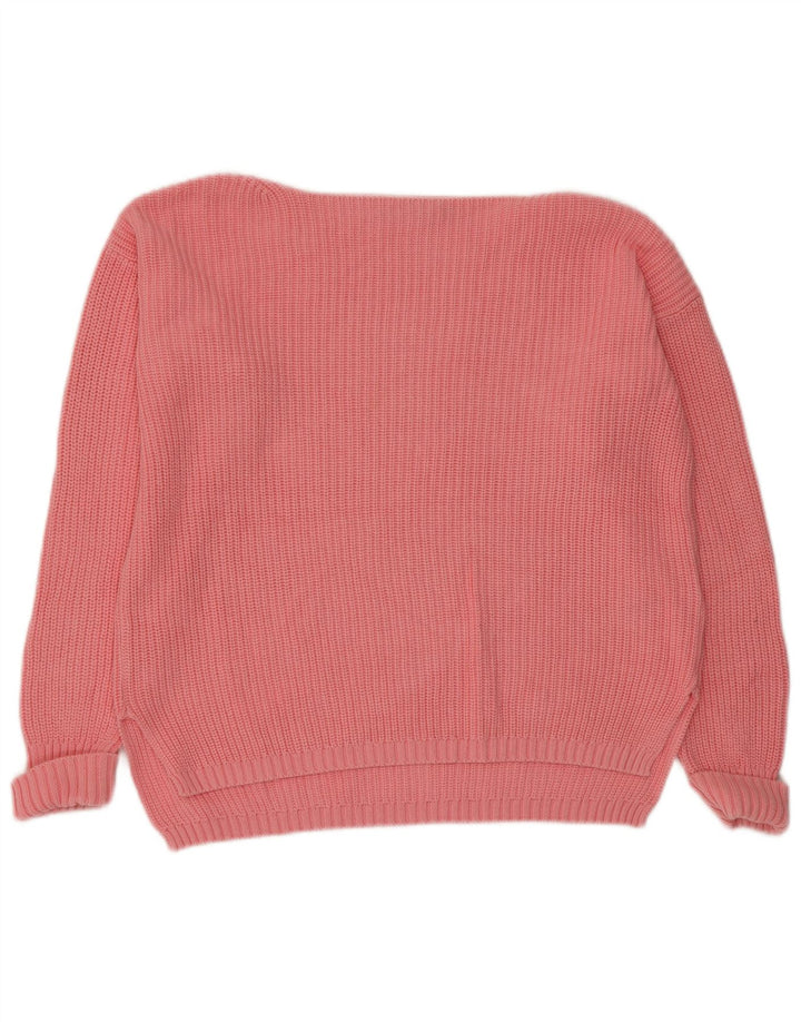 Marks & Spencer Damski sweter oversize z dekoltem w łódkę, UK 10, mały, różowy
