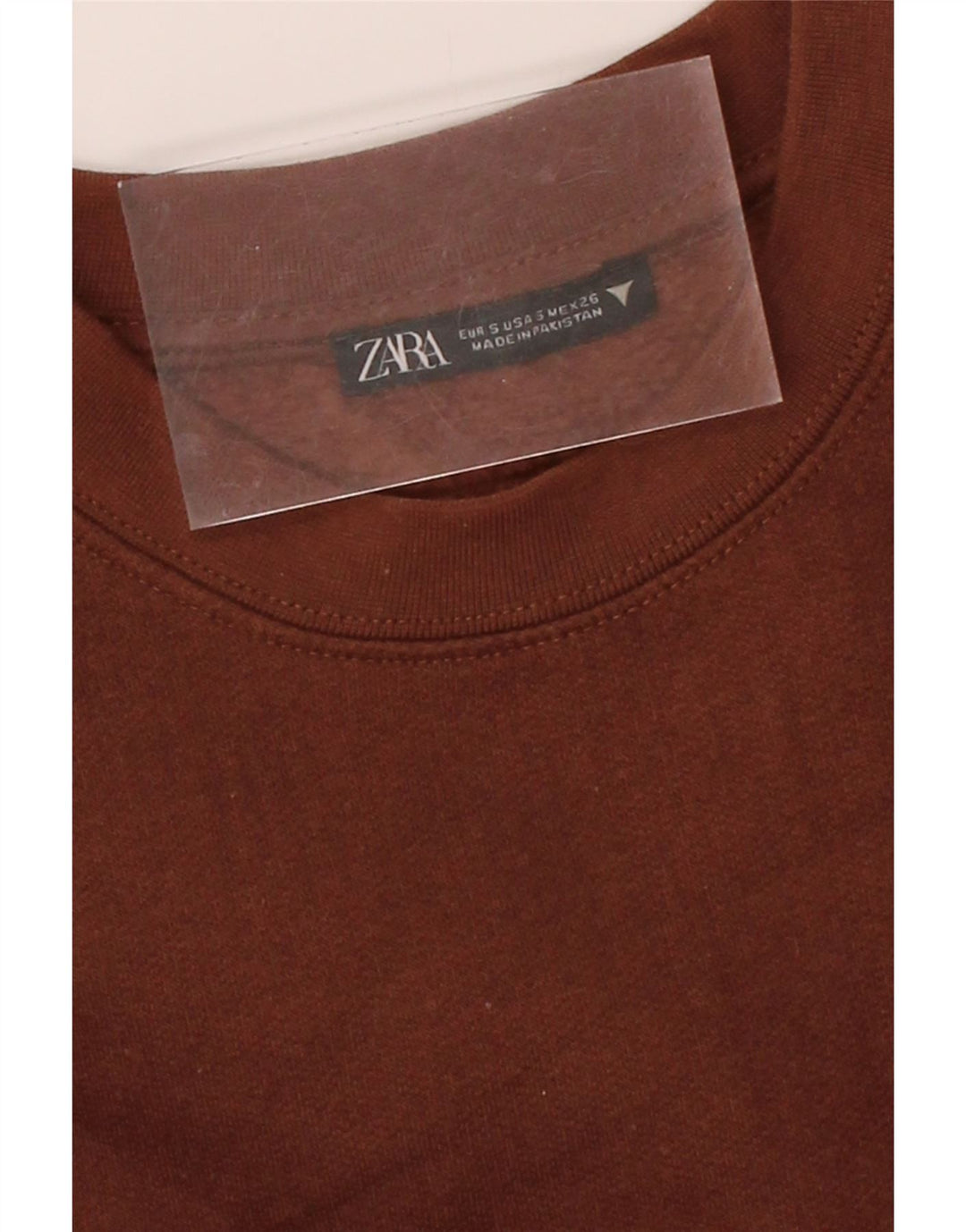 ZARA Womens Oversized Crop Sweatshirt Jumper UK 10 Small Brown Vintage Zara and Second-Hand Zara from Messina Hembry 
